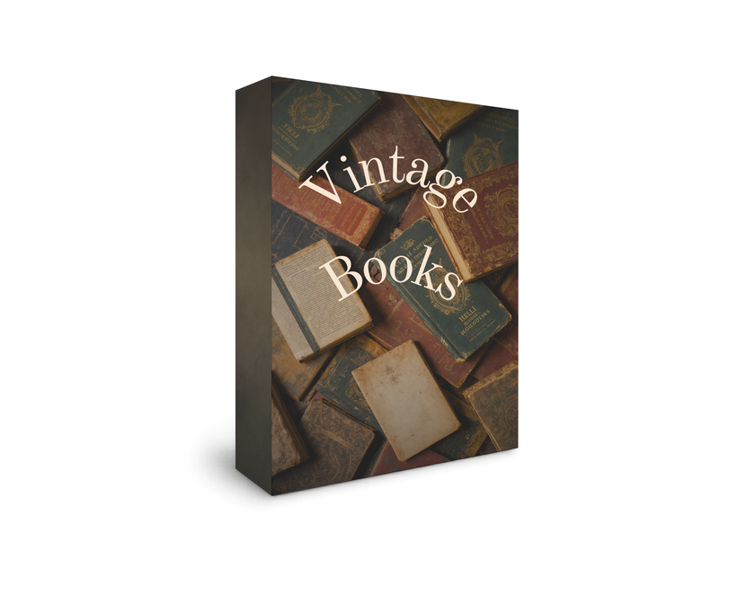 Vintage Book PNG Overlay Bundle – Antique Books, Falling Pages & Open Book Clipart (25+ PNG Files)