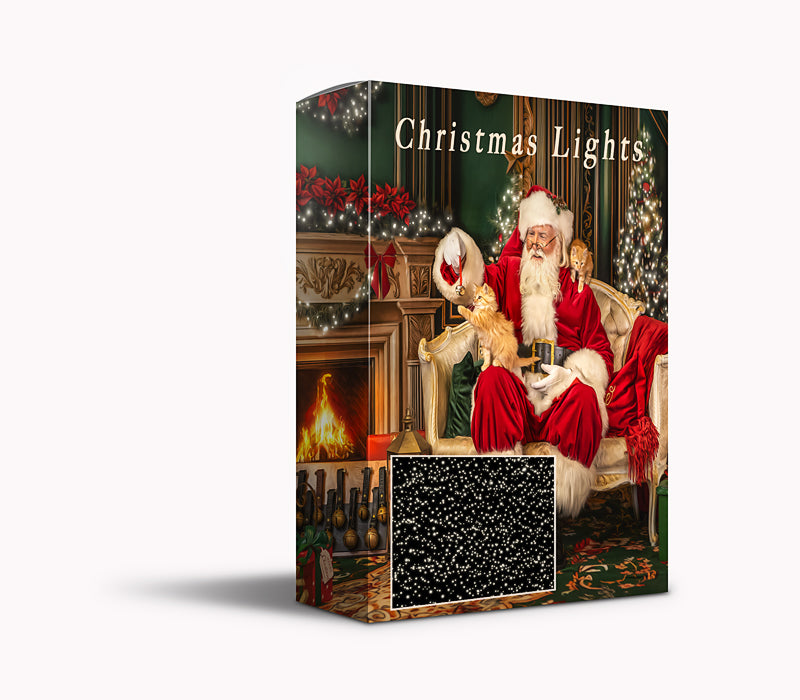 Christmas Lights PNG Overlay – Twinkle Light Effect for Holiday Photos & Santa Sessions