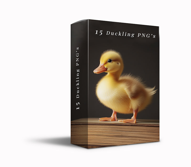 Duckling PNG Overlay Bundle – 15 Fluffy Baby Duck Clipart Images for Composites & Digital Art